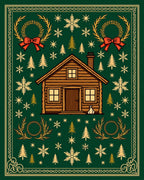 Cozy Cabin Winter Forest Scene Rug