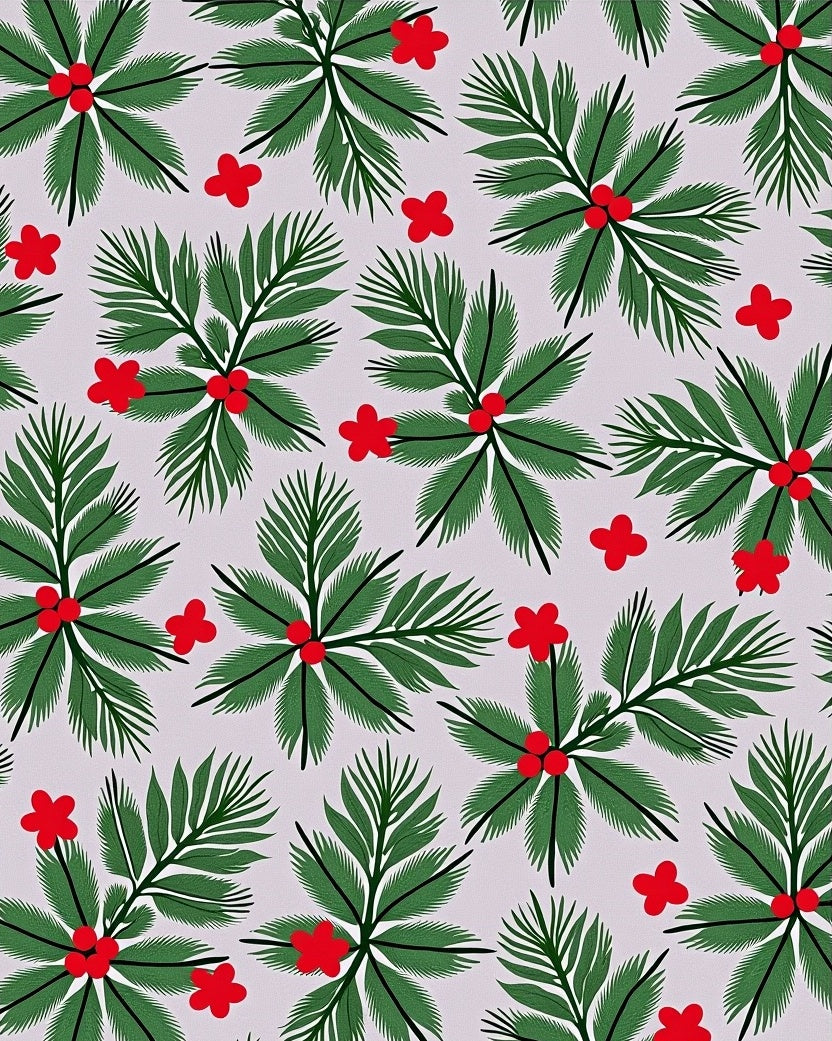Green Festive Holly Berry Rug