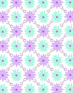 Purple and Teal Daisy Garland Rug