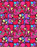 Vibrant Pink Abstract Floral Swirl Rug