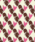 Brown Pink Leaf Botanical Repeat Rug