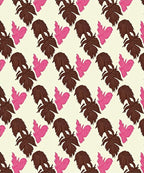 Brown Pink Leaf Botanical Repeat Rug