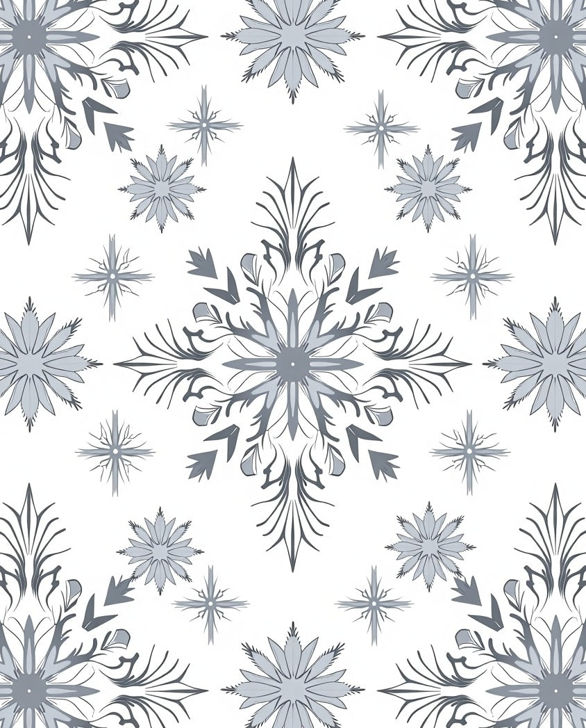 Gray Snowflake Mandala Repeat Rug