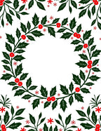Green Holly Berry Wreath Christmas Rug