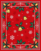 Festive Red Holly Bell Snowflake Rug
