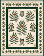 Gilded Evergreen Berry Tree Collage Rug