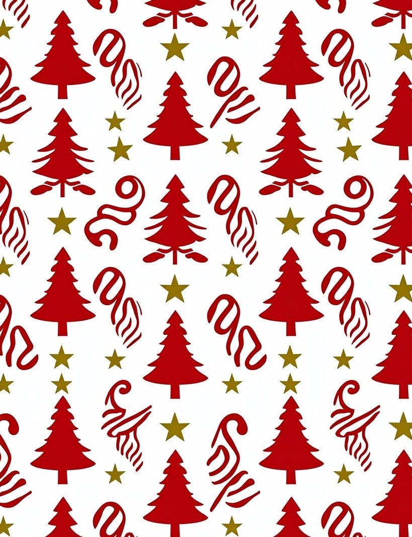 Crimson White Christmas Twirls Stars Rug
