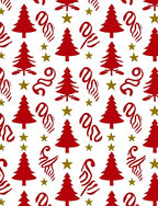 Crimson White Christmas Twirls Stars Rug