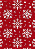 Red White Snowflake Collage Ornament Rug