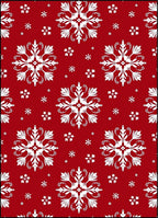 Red White Snowflake Collage Ornament Rug