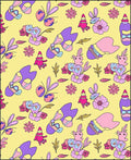 Whimsical Pink Purple Floral Gnomes Rug