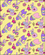 Whimsical Pink Purple Floral Gnomes Rug