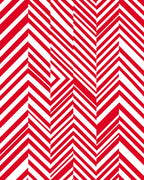 Bold Red Geometric Chevron Rug