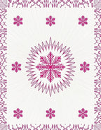 Crimson Starburst Mandala With Floral Accents Rug