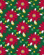 Red Poinsettia Holiday Garland Rug
