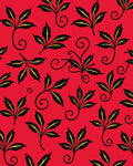Bold Red Holly Leaf Vine Rug
