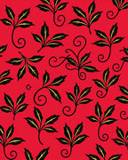 Bold Red Holly Leaf Vine Rug