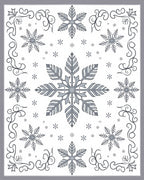 Winter Snowflake Medallion Gray Rug