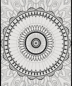 Black White Radial Mandala Rug
