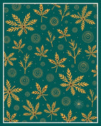 Golden Leafy Branches with Mandalas Rug