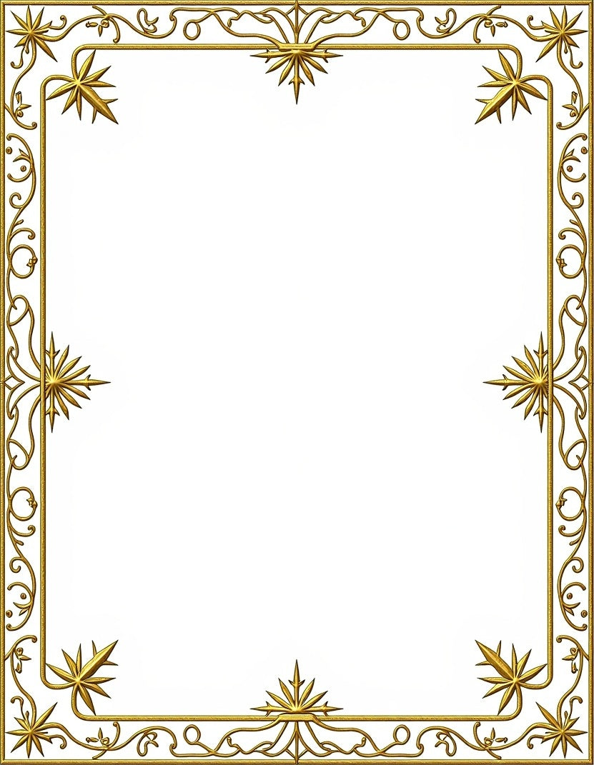 Ornate Gold Starburst Border Rug
