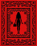 Red Black Figure Ornamentation Rug