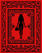 Red Black Figure Ornamentation Rug