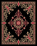 Crimson Gold Elaborate Filigree Rug