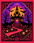 Spooky Castle Bats Night Sky Path Rug