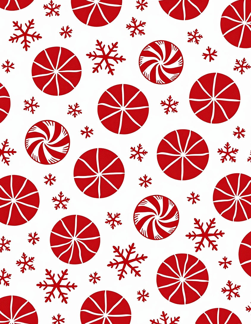 Red Candy Snowflake Medallion Scatter Rug