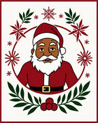Festive Santa Claus Christmas Wreath Rug