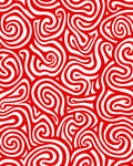 Vibrant Red Swirl Stripe Rug