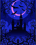Spooky Night Castle Bats Moon Rug