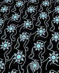 Light Blue Snowflake Outline Figures Rug