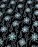 Light Blue Snowflake Outline Figures Rug