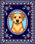 Golden Retriever Blue Snowflake Frame Rug