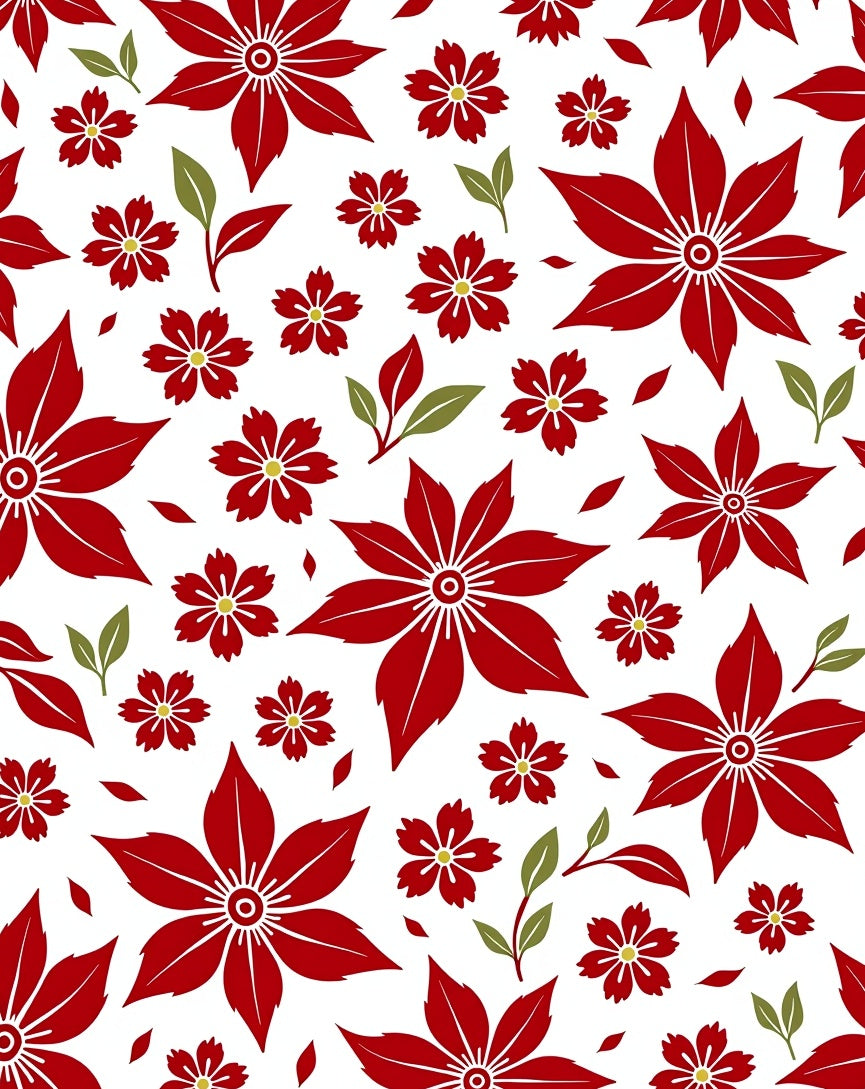 Crimson Petal Floral Garden Rug