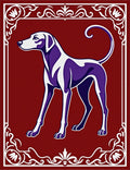 Regal Red Gilded Dog Border Rug
