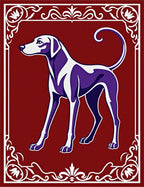 Regal Red Gilded Dog Border Rug