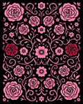 Pink Floral Scrollwork Garden Rug