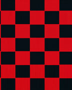 Bold Red Black Checkered Squares Rug