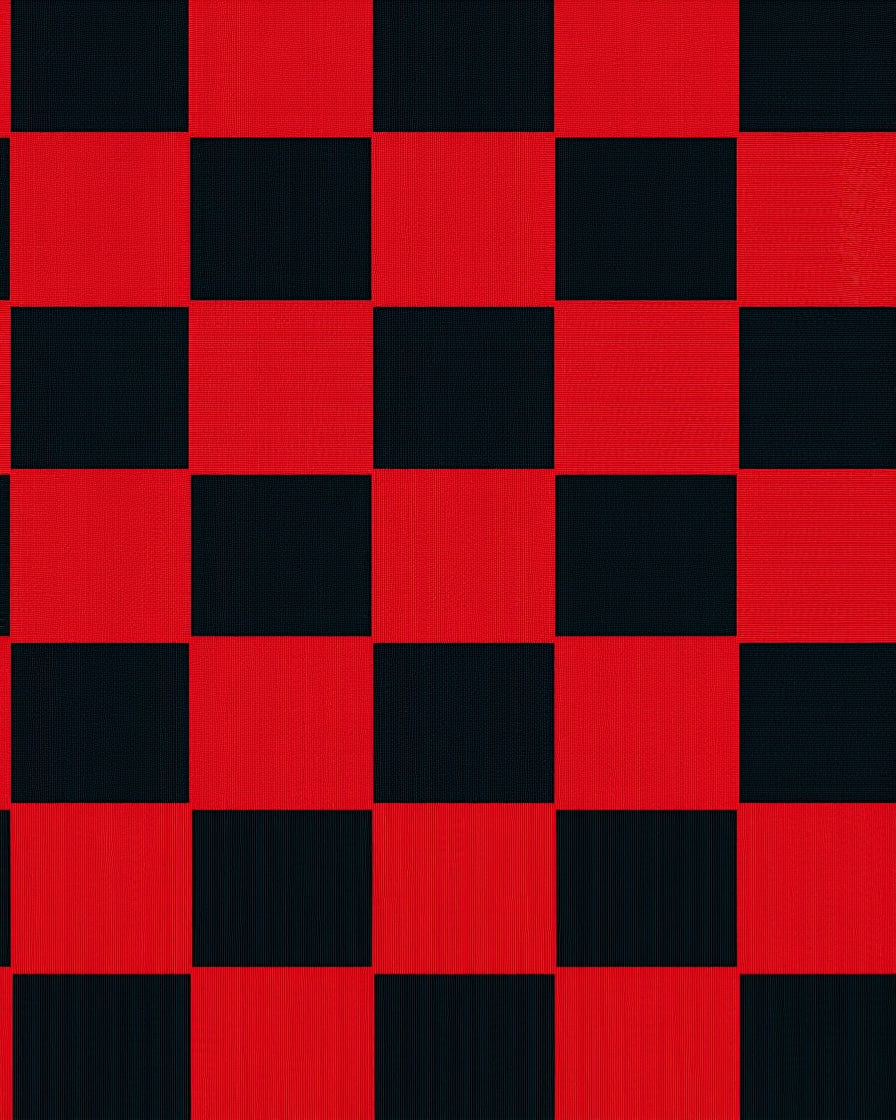 Bold Red Black Checkered Squares Rug