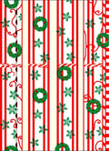 Red White Striped Wreath Garland Rug