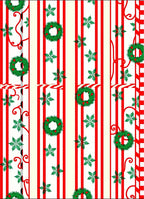 Red White Striped Wreath Garland Rug
