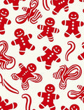 Whimsical Red Gingerbread Man Swirls Rug