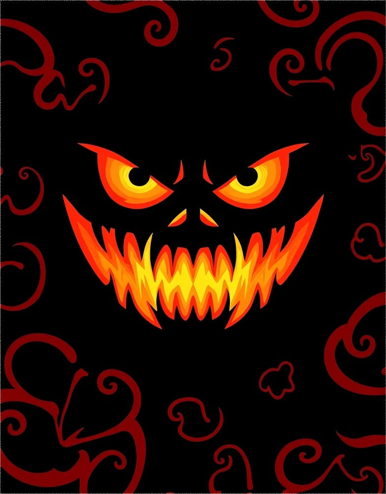 Fiery Black Monster Grin Rug