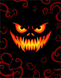 Fiery Black Monster Grin Rug