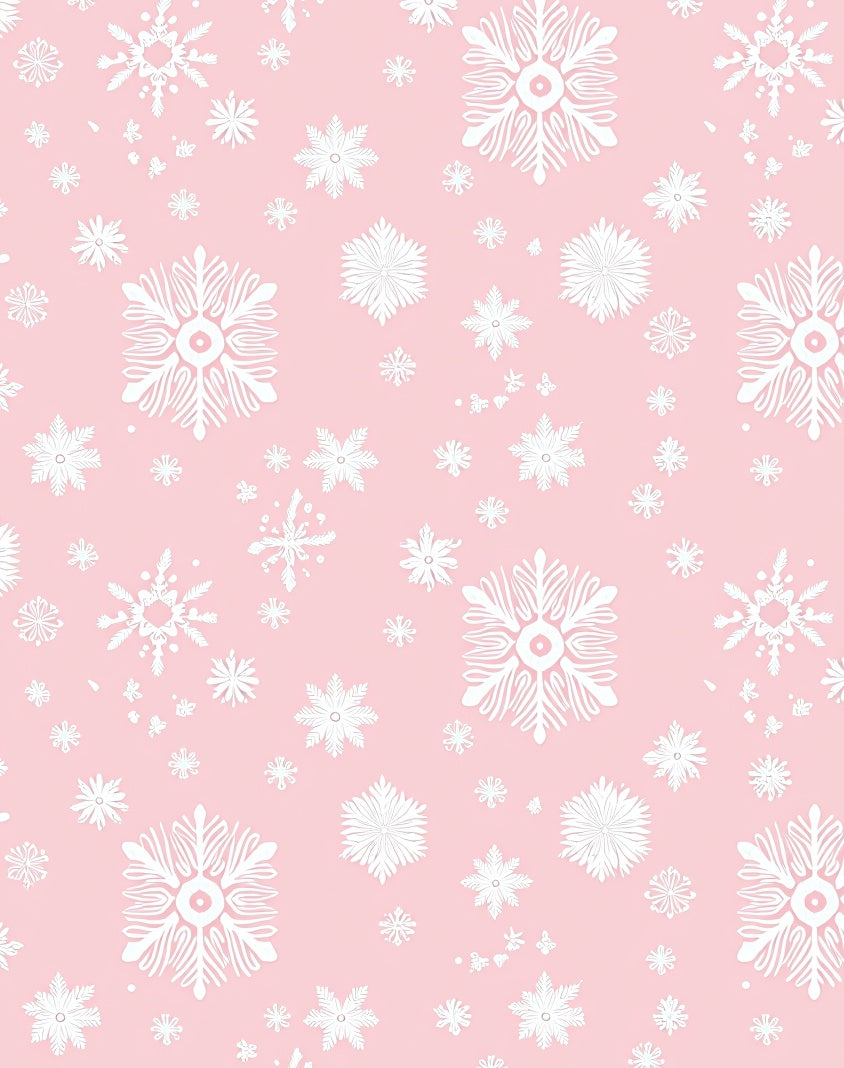 Pale Pink Falling Snowflakes Rug