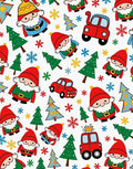 Festive Santa Trees Cars Snowflakes Rug