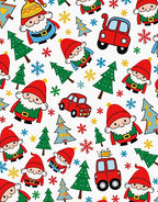 Festive Santa Trees Cars Snowflakes Rug